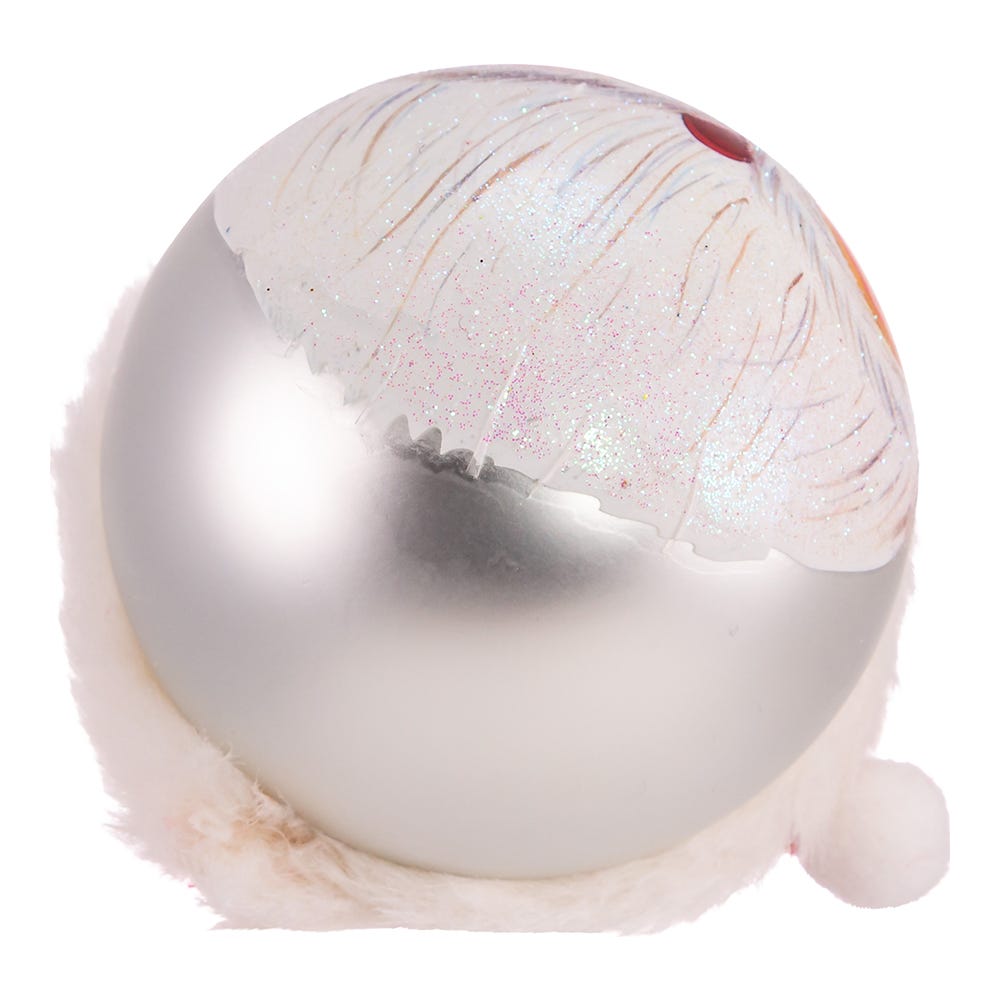 Kurt Adler 4-Inch Glass Painted Santa Face Ball Ornament